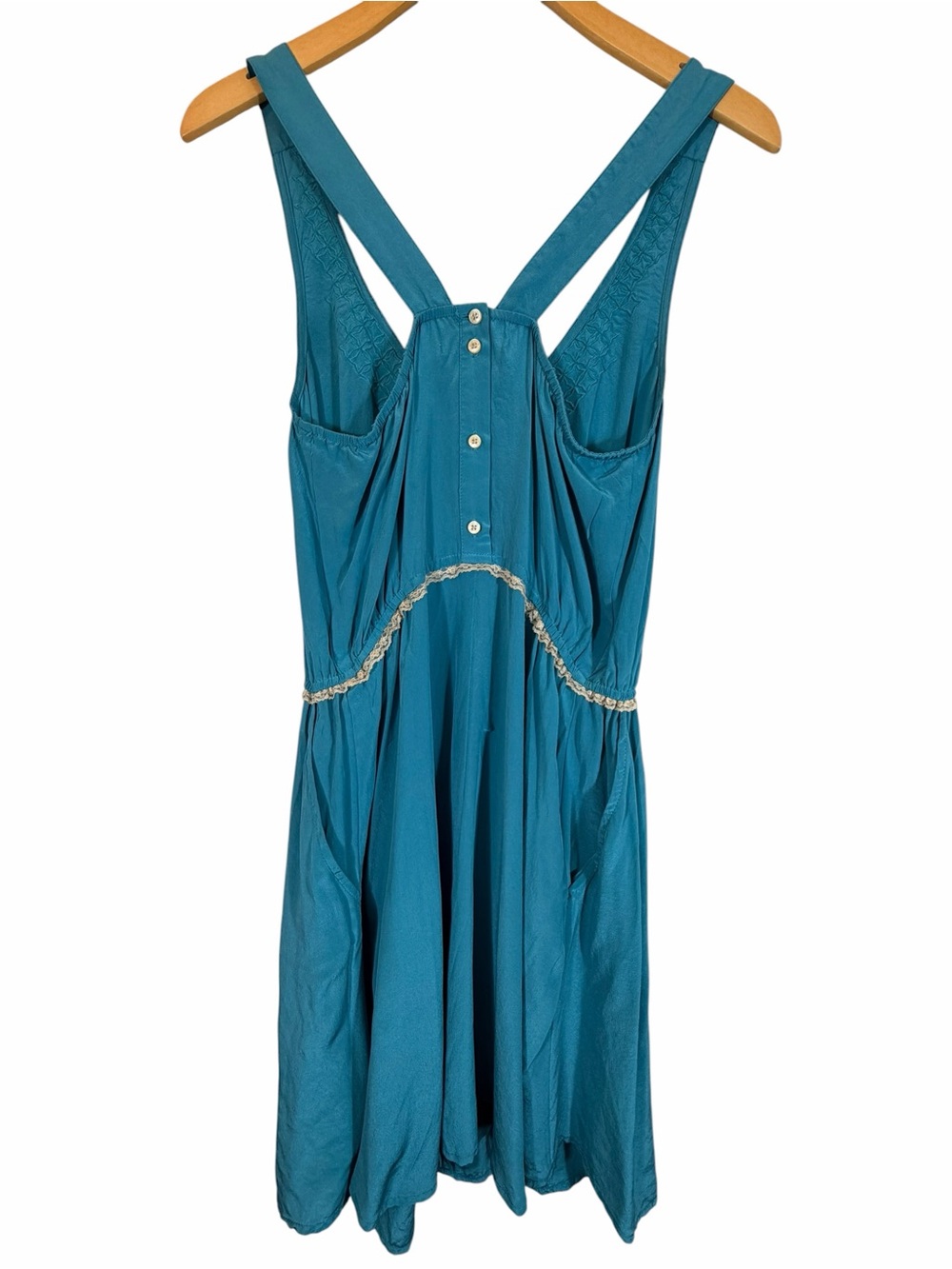 Quiksilver Teal Silk Lace Y2K  Dress As Seen On Selena Gomez Size S Indie Sleaze - Picture 4 of 12